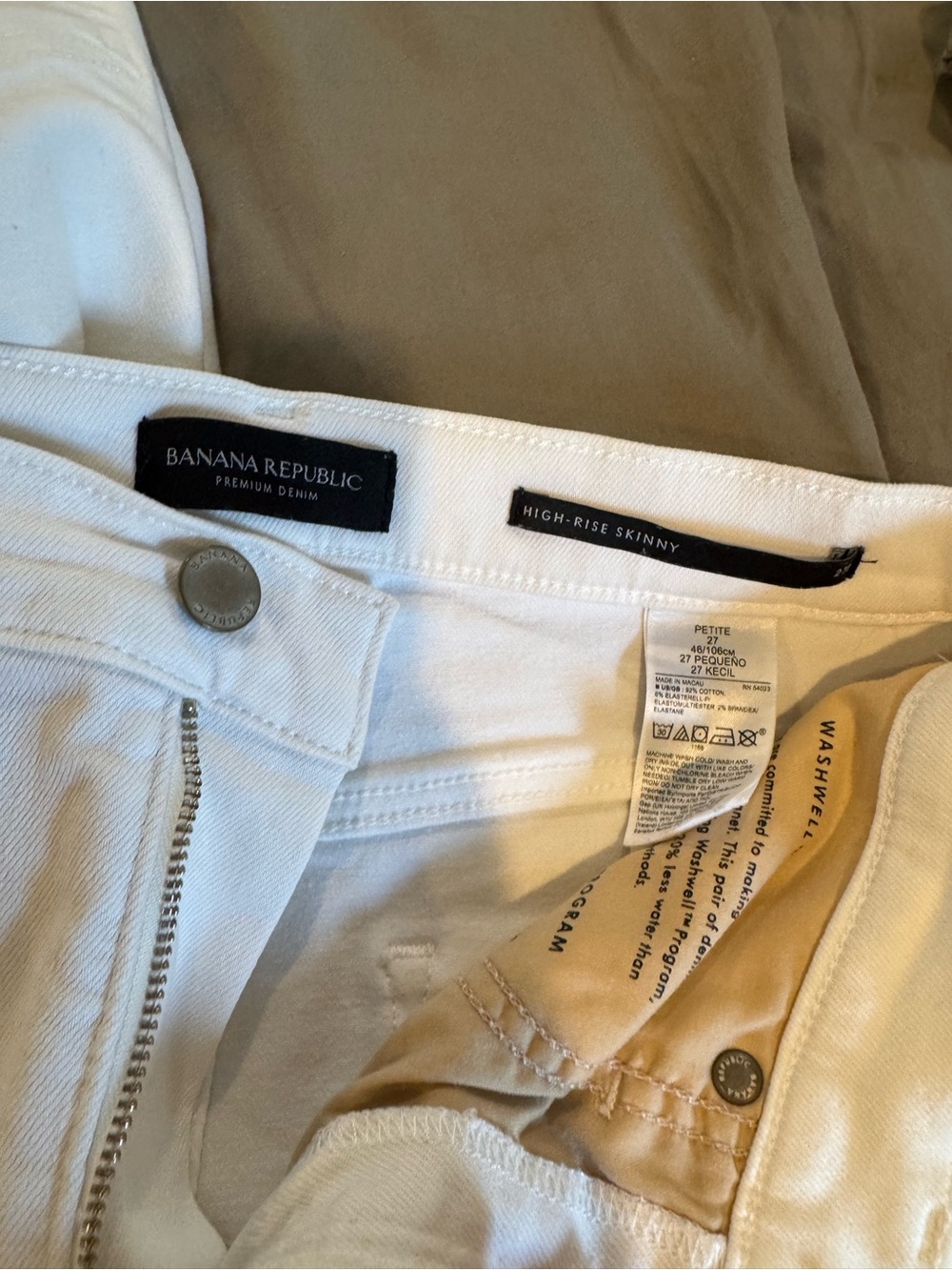 Banana Republic White High-Rise Skinny Jeans